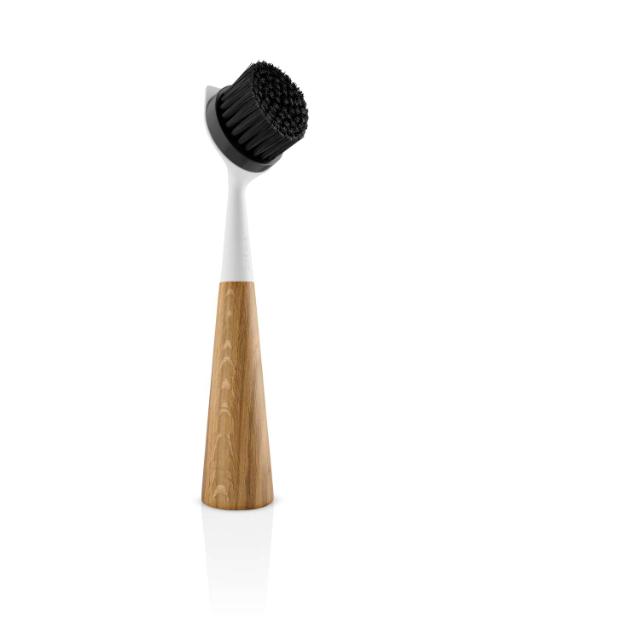 Dish brush nylon - oak/white