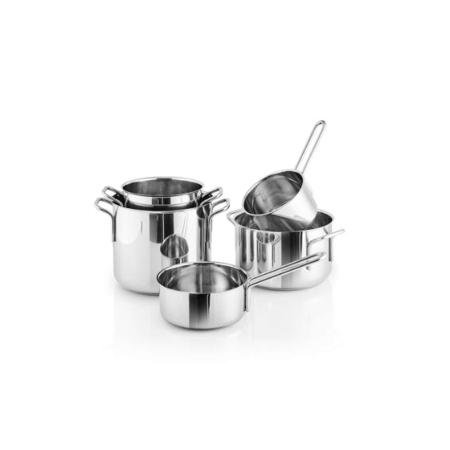 Stainless steel grydesæt - 5 dele