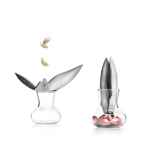 Hvidløgspresser - Inkl. holder - Mundblæst glas