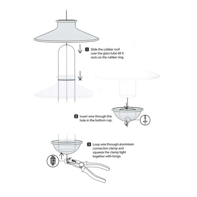 Glas + wire til De luxe fuglefoderautomat